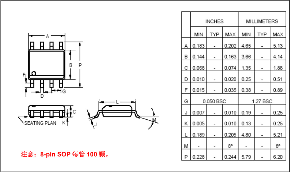 8引脚SOP(150毫寸-) 8引脚SOP(150毫寸-)